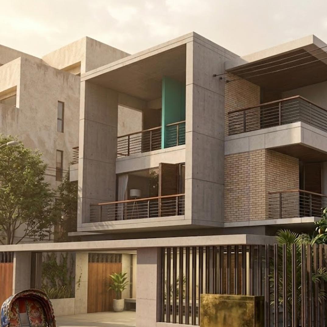 Modern residential building designed by Studio Akaar, an architecture firm in Dhaka, Bangladesh